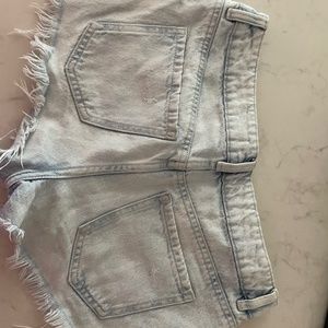 low rise garage light wash shorts